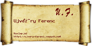 Ujváry Ferenc névjegykártya
