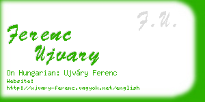ferenc ujvary business card